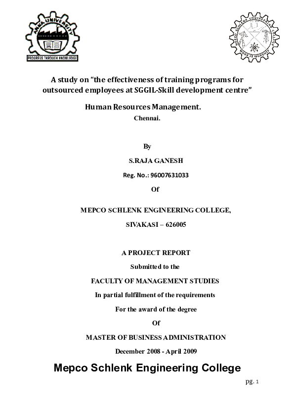  doc a study on the effectiveness of training programs for