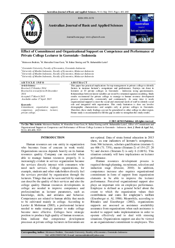 (PDF) Australian Journal of Basic and Applied Sciences Effect of ...