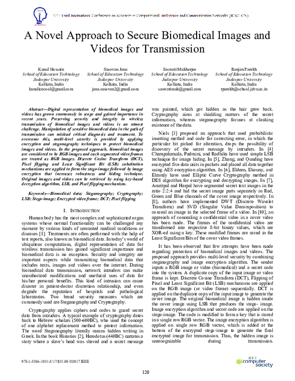 (PDF) A Novel Approach to Secure Biomedical Images and Videos for ...