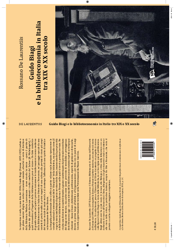 (PDF) Guido Biagi un bibliotecario moderno nell’Italia tra Otto e