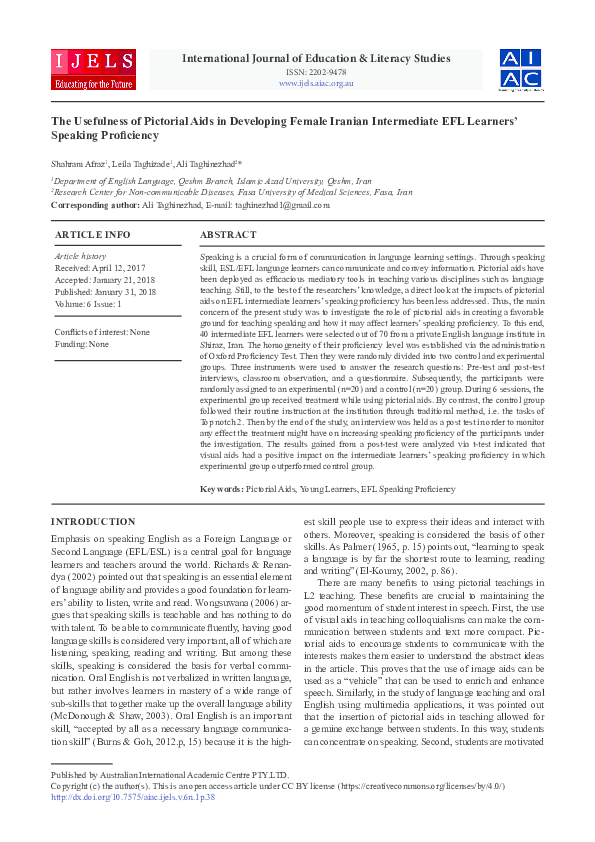 (PDF) The Usefulness of Pictorial Aids in Developing Female Iranian ...