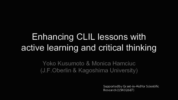 (PDF) Enhancing CLIL lessons with active learning and critical thinking