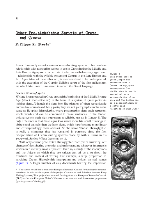 (PDF) ‘Other pre-alphabetic scripts of Crete and Cyprus’ in Galanakis ...
