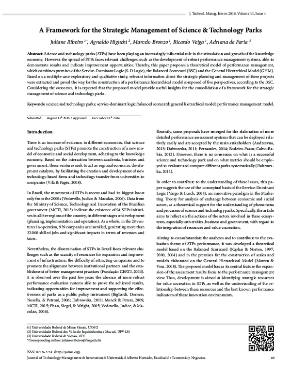 (PDF) A Framework for the Strategic Management of Science & Technology ...