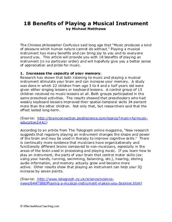 (PDF) 8 Benefits of Playing a Musical Instrument joyce olano Academia.edu