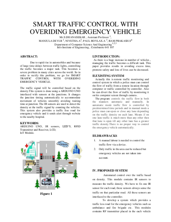 (PDF) SMART TRAFFIC CONTROL WITH OVERIDING EMERGENCY VEHICLE Figure 1