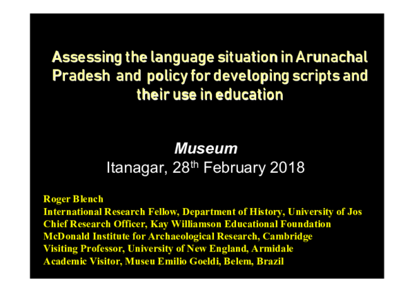 (PDF) Assessing the language situation in Arunachal Pradesh and policy ...