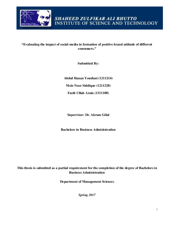 Thesis brand attitude image