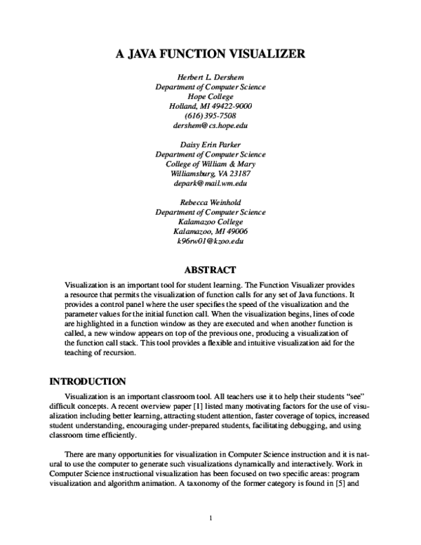 (PDF) A Java function visualizer