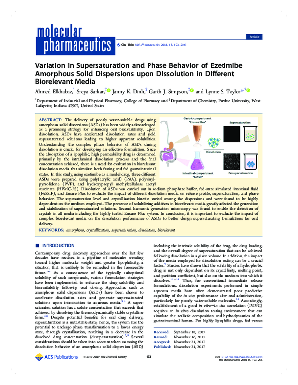 (PDF) Variation in Supersaturation and Phase Behavior of Ezetimibe ...