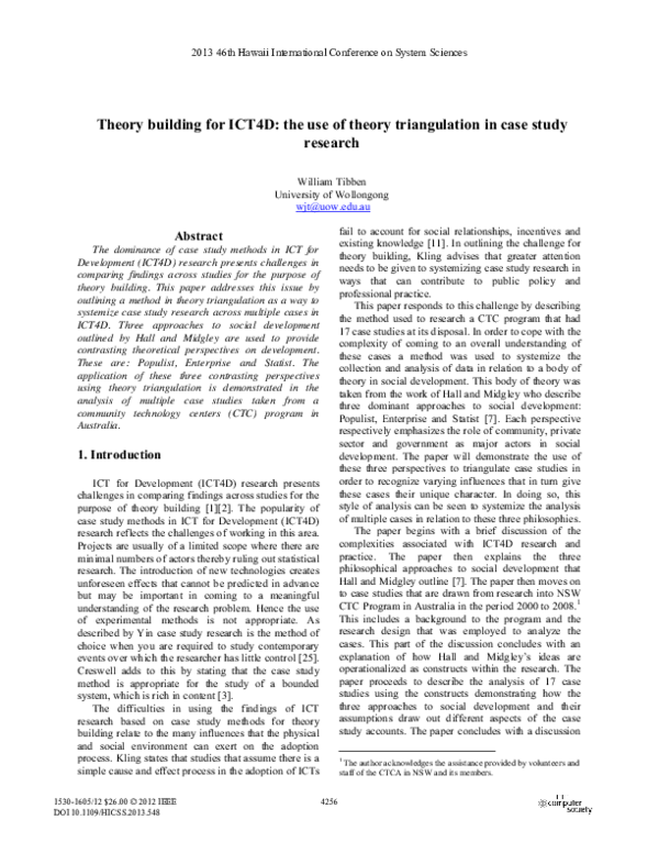 (PDF) Theory building for ICT4D: the use of theory triangulation in ...