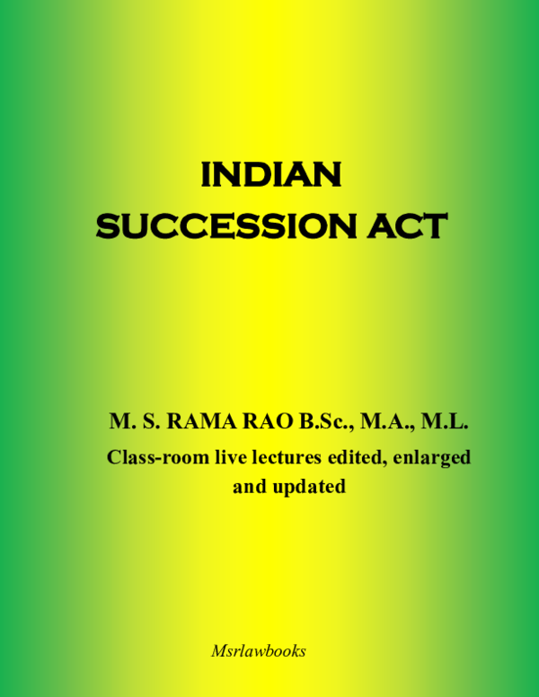  PDF INDIAN SUCCESSION ACT INDIAN SUCCESSION ACT Loganathan Nathan Academia edu