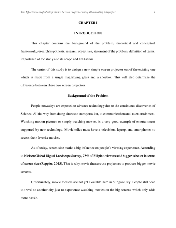 (DOC) The Effectiveness of Multi-featured Screen Projector using ...