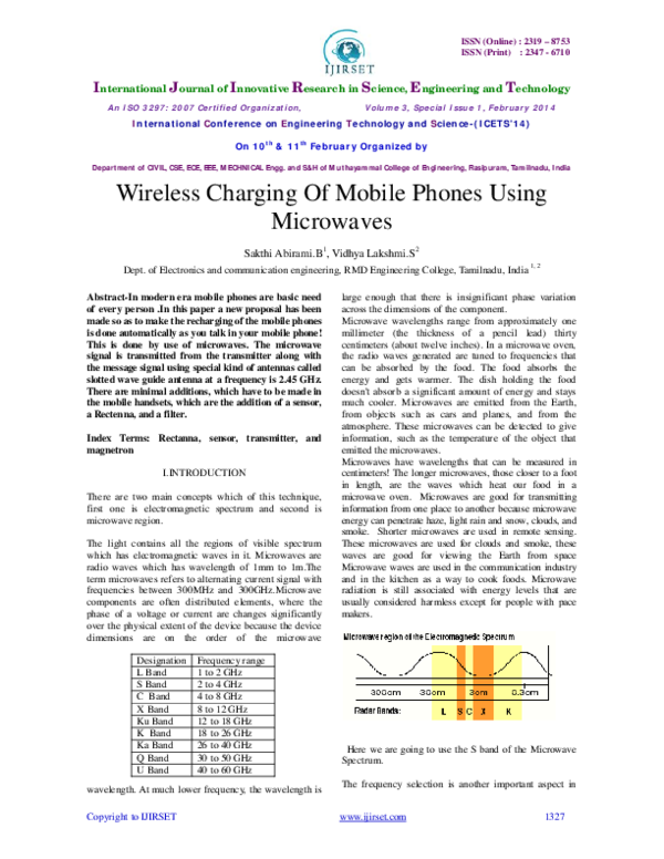 (PDF) Wireless Charging Of Mobile Phones Using Microwaves