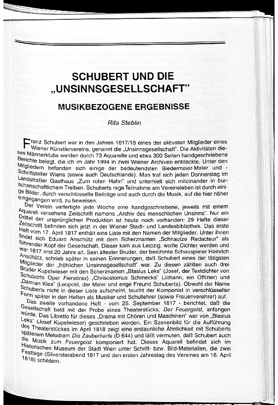 (PDF) “Schubert und die ‘Unsinnsgesellschaft’ Musikbezogene Ergebnisse