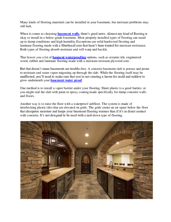 Pdf The Best Basement Flooring Options The Basement Guys