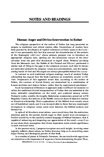 Esther research paper image