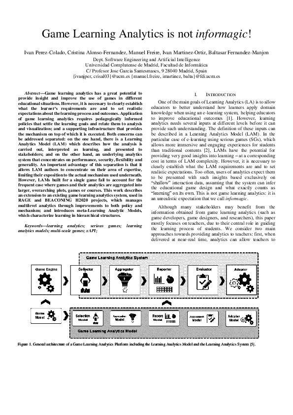 (PDF) Game Learning Analytics is not informagic