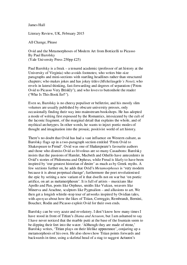 Ovid metamorphoses image