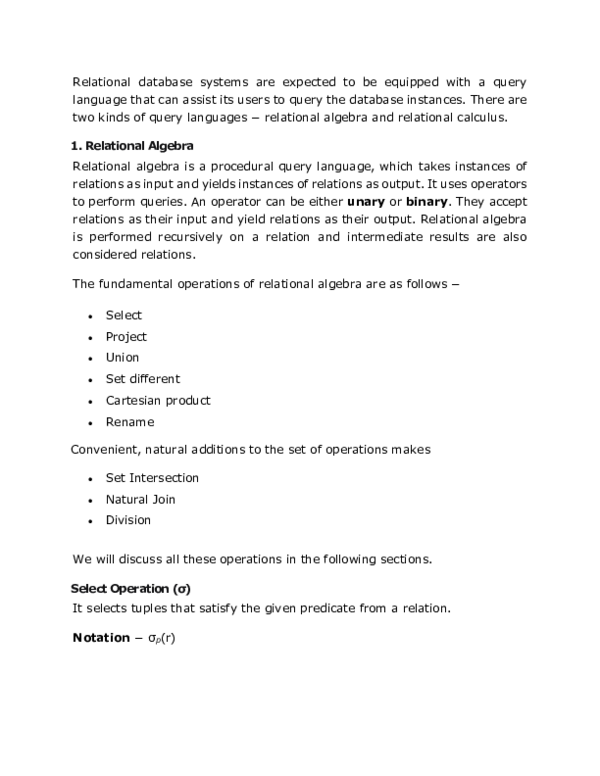 Tuple relational calculus image