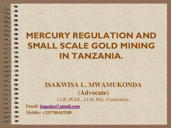 (PDF) MERCURY REGULATION AND SMALL SCALE GOLD MINING IN TANZANIA