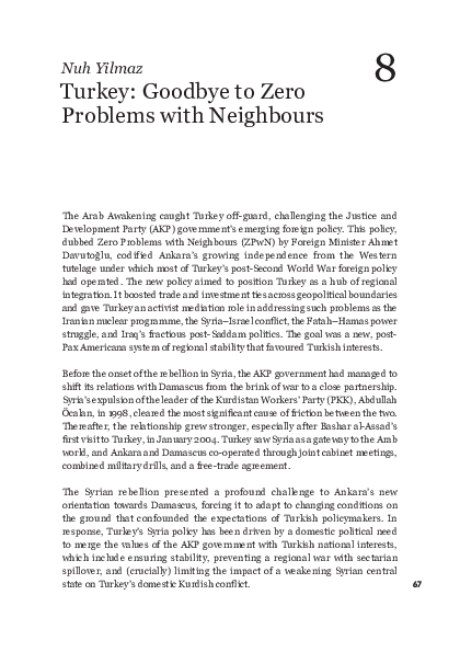 (PDF) Turkey: Goodbye to Zero Problems with Neighbours
