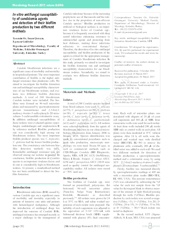 (PDF) In vitro antifungal susceptibili ty of candidemia agents and