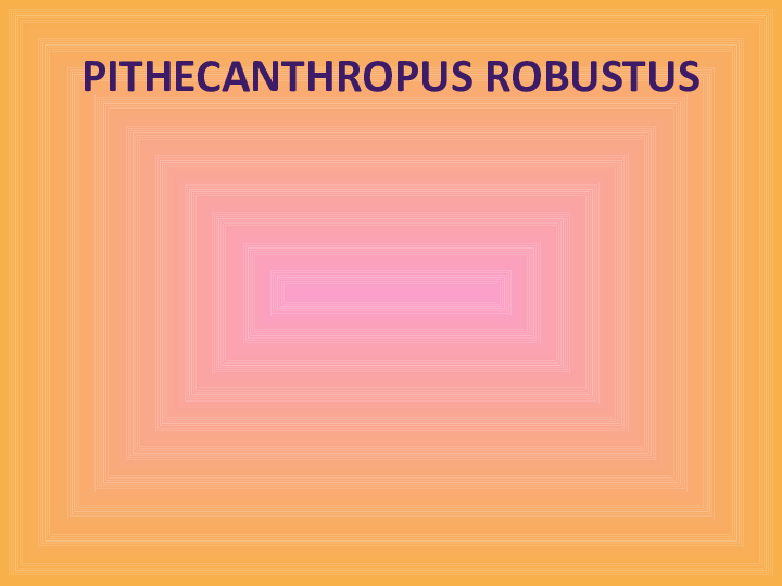 (PPT) Pithecanthropus robustus
