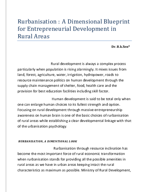 (DOC) Rurbanisation : A Dimensional Blueprint for Entrepreneurial ...