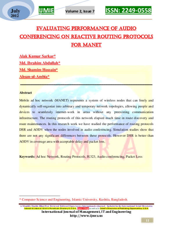 Audio and  Conferencing