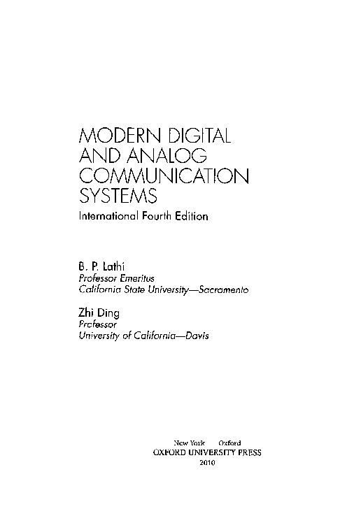 9780195331455 Modern Digital And Analog Communication Systems