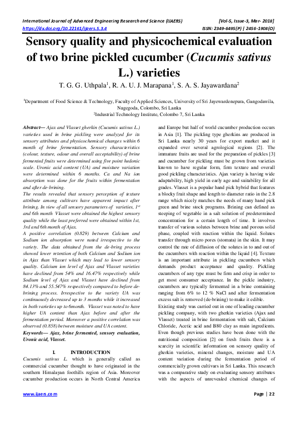 (PDF) Sensory quality and physicochemical evaluation of two brine ...