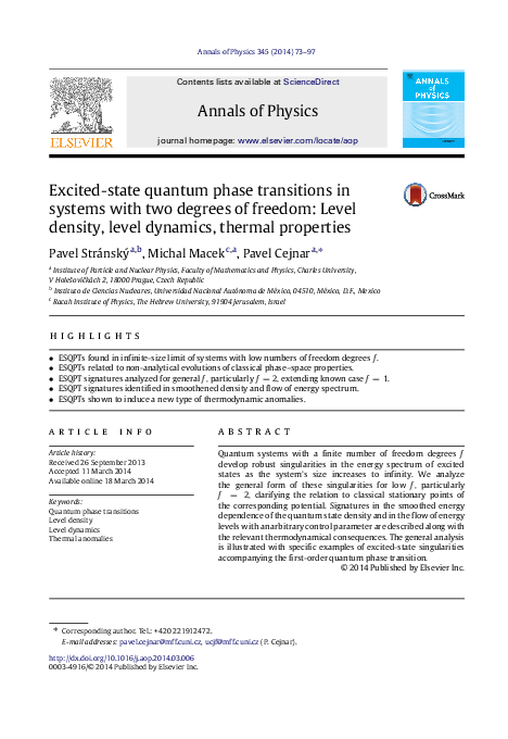 (PDF) Excited-state quantum phase transitions in systems with two ...
