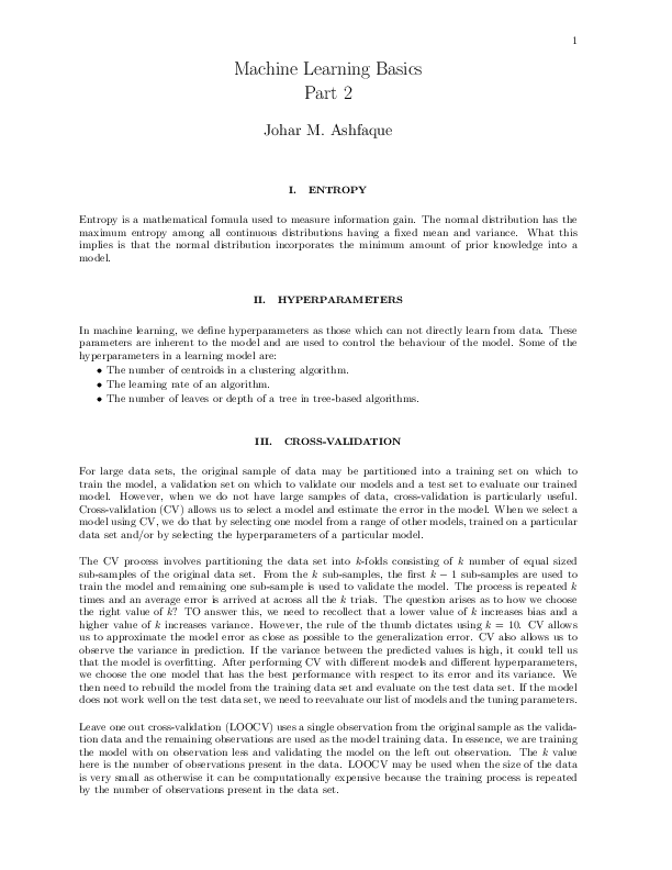 (PDF) Machine Learning Basics Part 2
