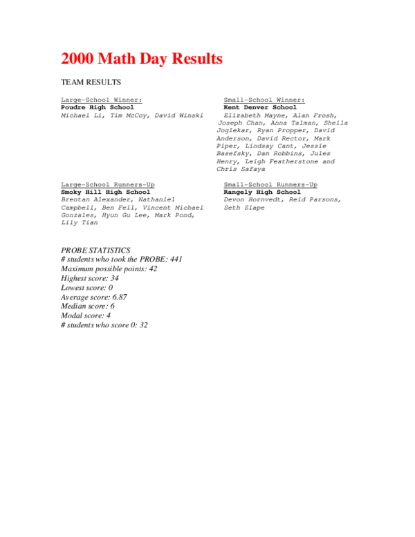 (PDF) 2000 Math Day Results | Michael Y Li - Academia.edu