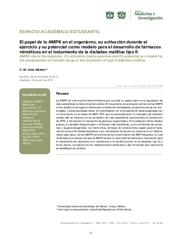 (PDF) AMPK role in the organism, it's activation during exercise and it ...