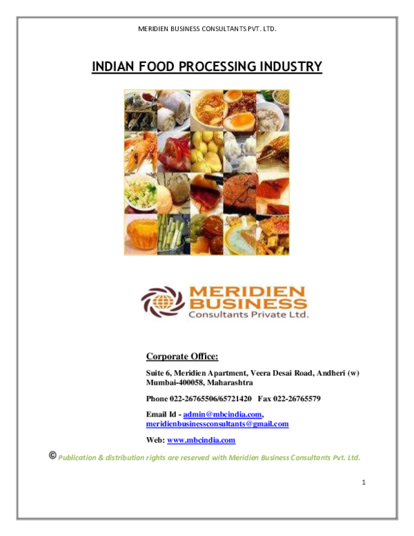 (PDF) INDIAN FOOD PROCESSING INDUSTRY Ashok Jalan Academia.edu