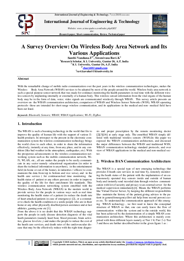 (PDF) A Survey Overview: On Wireless Body Area Network and Its Various ...