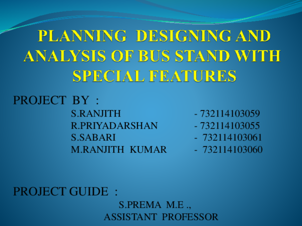 (PPT) PLANNING DESIGNNG AND ANALYSISING OF BUS