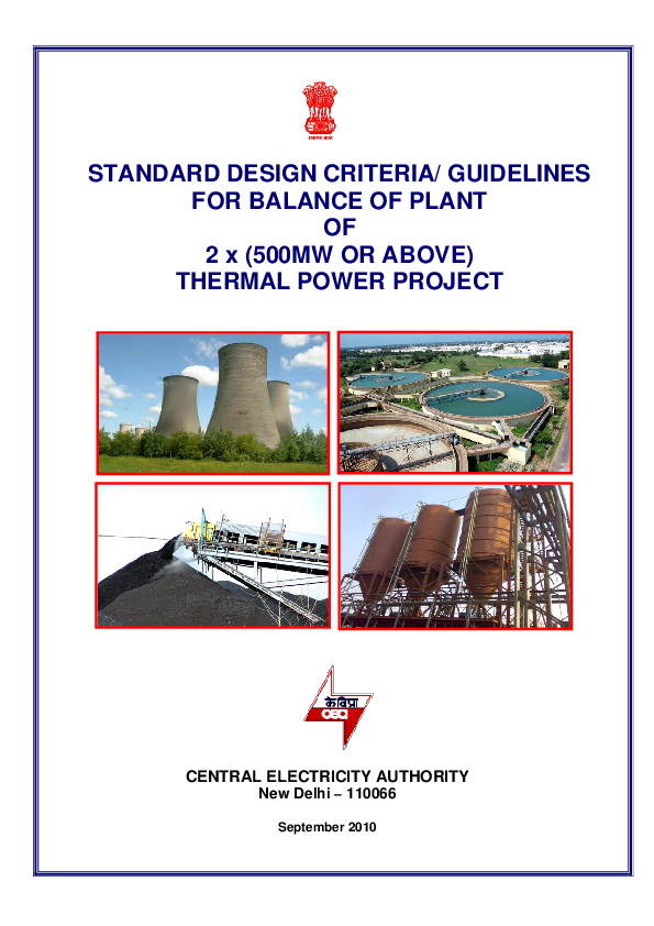 (PDF) STANDARD DESIGN CRITERIA/ GUIDELINES FOR BALANCE OF PLANT OF 2 x