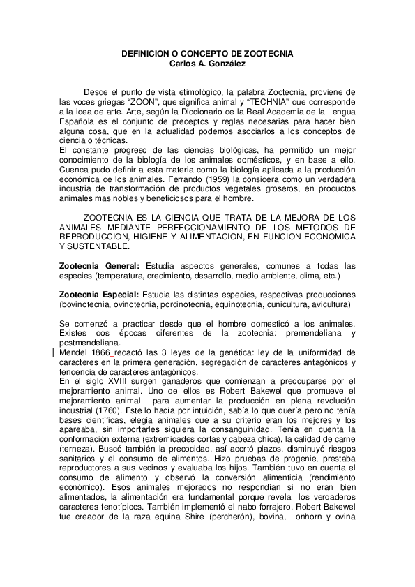 PDF) DEFINICION O CONCEPTO DE ZOOTECNIA
