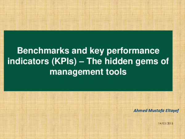 (PPT) Benchmarks and key performance indicators KPIs the hidden gems of ...