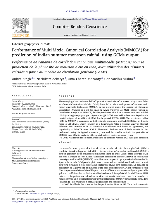 (PDF) Performance of Multi Model Canonical Correlation Analysis (MMCCA ...