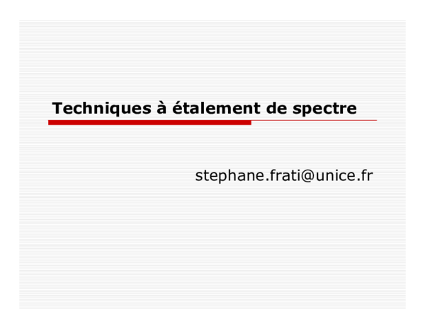 (PDF) Techniques à étalement de spectre