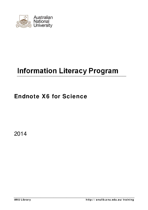 (PDF) Referencing software - EndNote guide