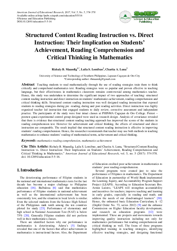 Achievement dissertation instructional practice reading