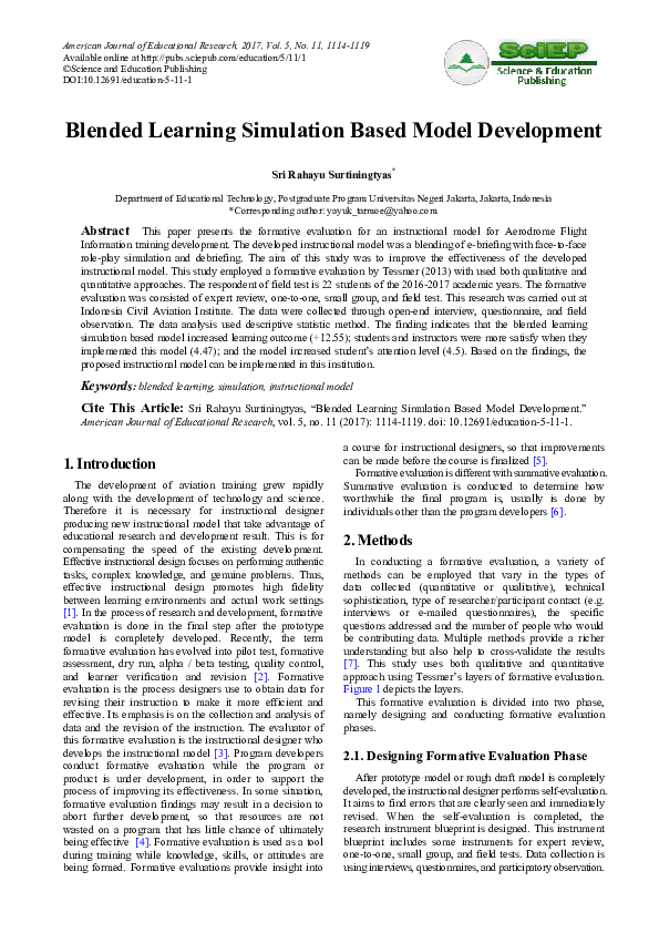 (PDF) Blended Learning Simulation Based Model Development
