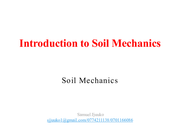 (PDF) Introduction to Soil Mechanics