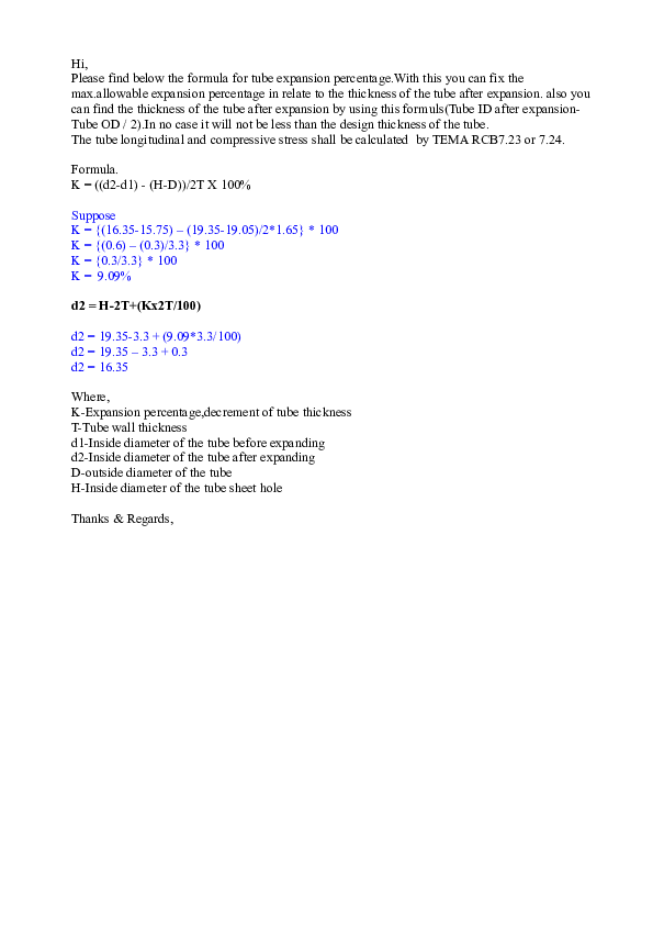 (DOC) Tube to Tube Sheet Expansion Formula (1) Sagar Jani Academia.edu
