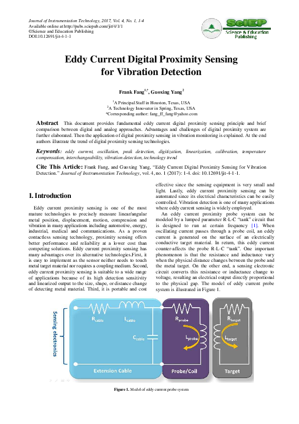 (PDF) Eddy Current Digital Proximity Sensing for Vibration Detection